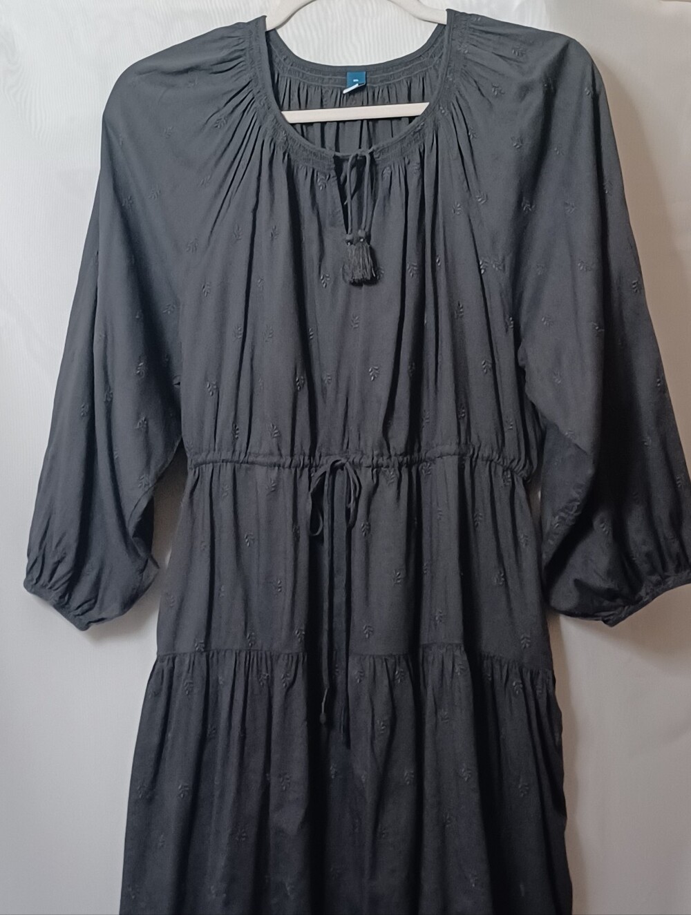 Old Navy Dark Gray Floral Embroidered Fabric Midi Dress. Size XXL. - Picture 3 of 10
